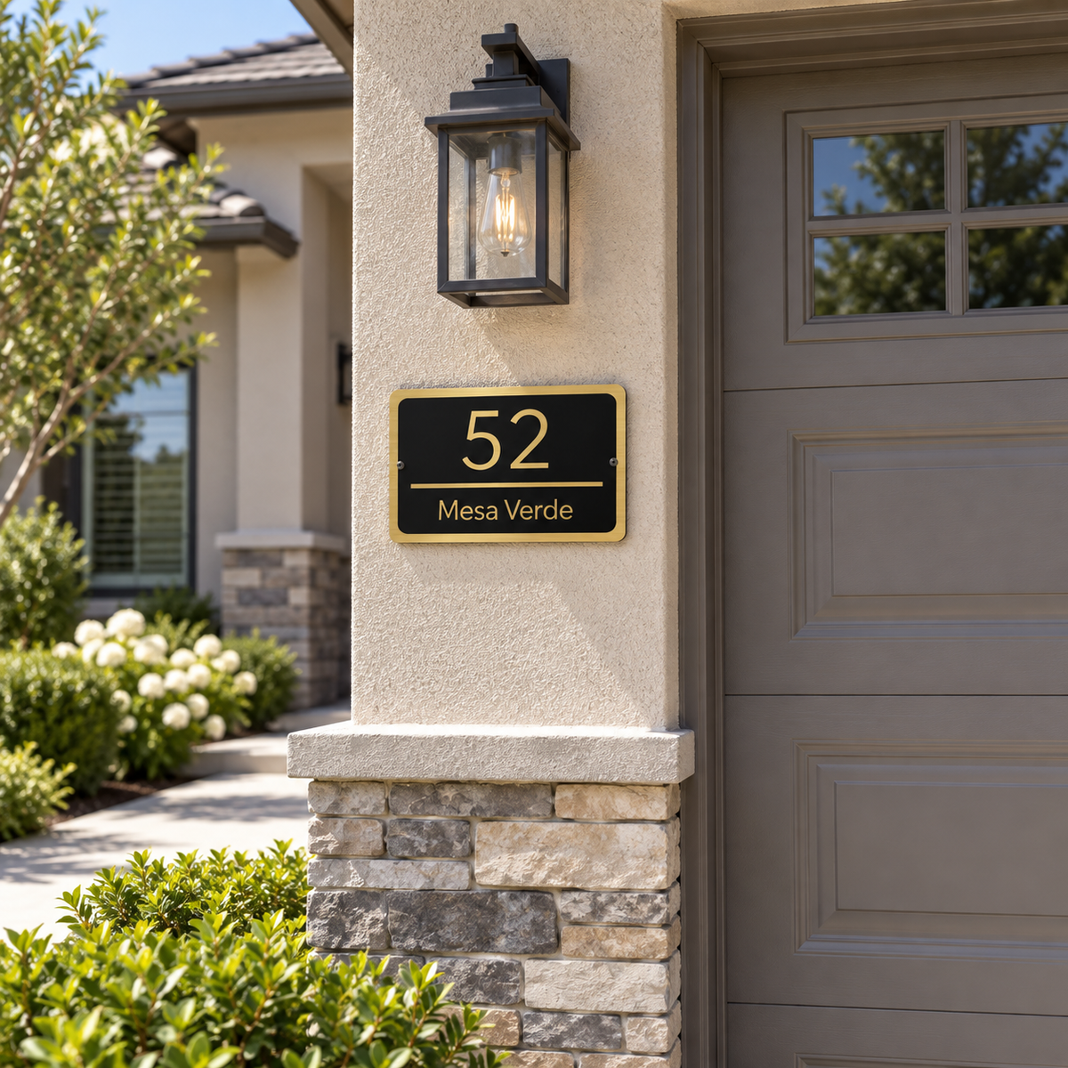 Modern Black & Gold Custom Address Plaque