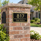 Modern Black & Gold Custom Address Plaque