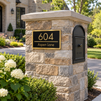 Modern Black & Gold Custom Address Plaque