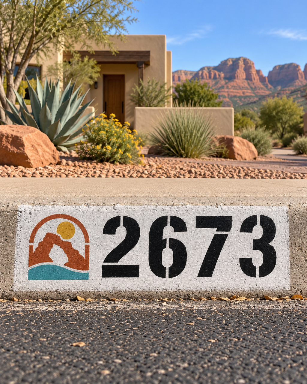 Professional Curb Address Painting
