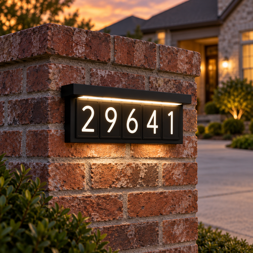 Five-Panel Solar LED Address Wall Light
