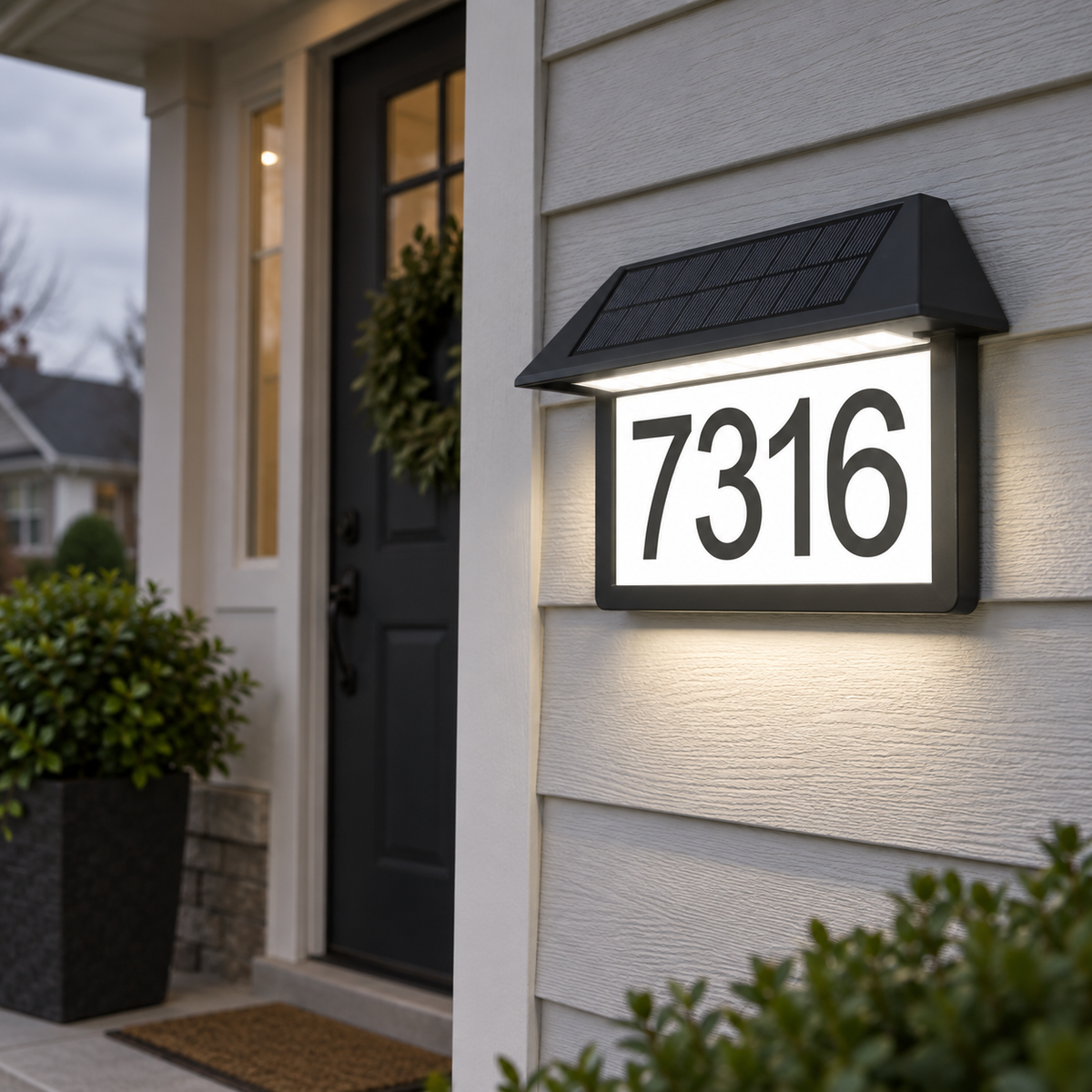 Three-Color Solar LED Address Plaque