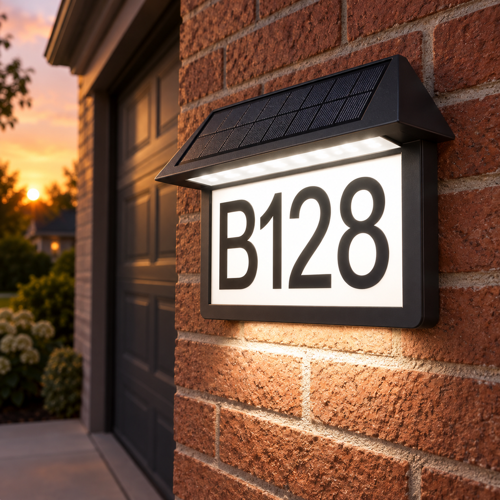 Three-Color Solar LED Address Plaque
