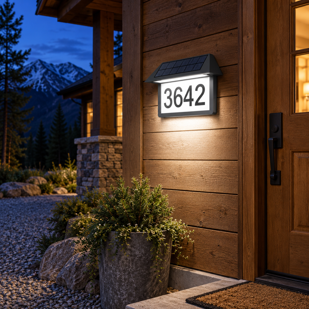 Three-Color Solar LED Address Plaque