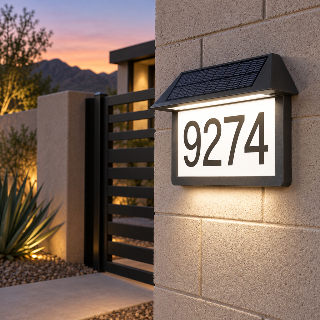 Three-Color Solar LED Address Plaque