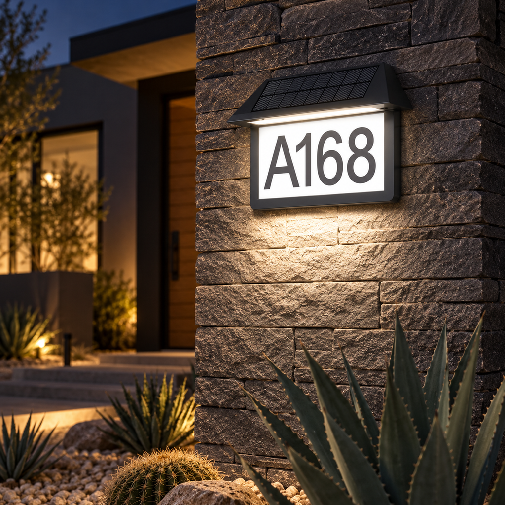 Three-Color Solar LED Address Plaque