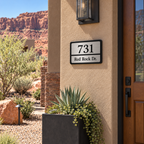 Modern Black & Silver Custom Address Plaque