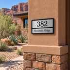 Modern Black & Silver Custom Address Plaque