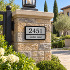 Modern Black & Silver Custom Address Plaque