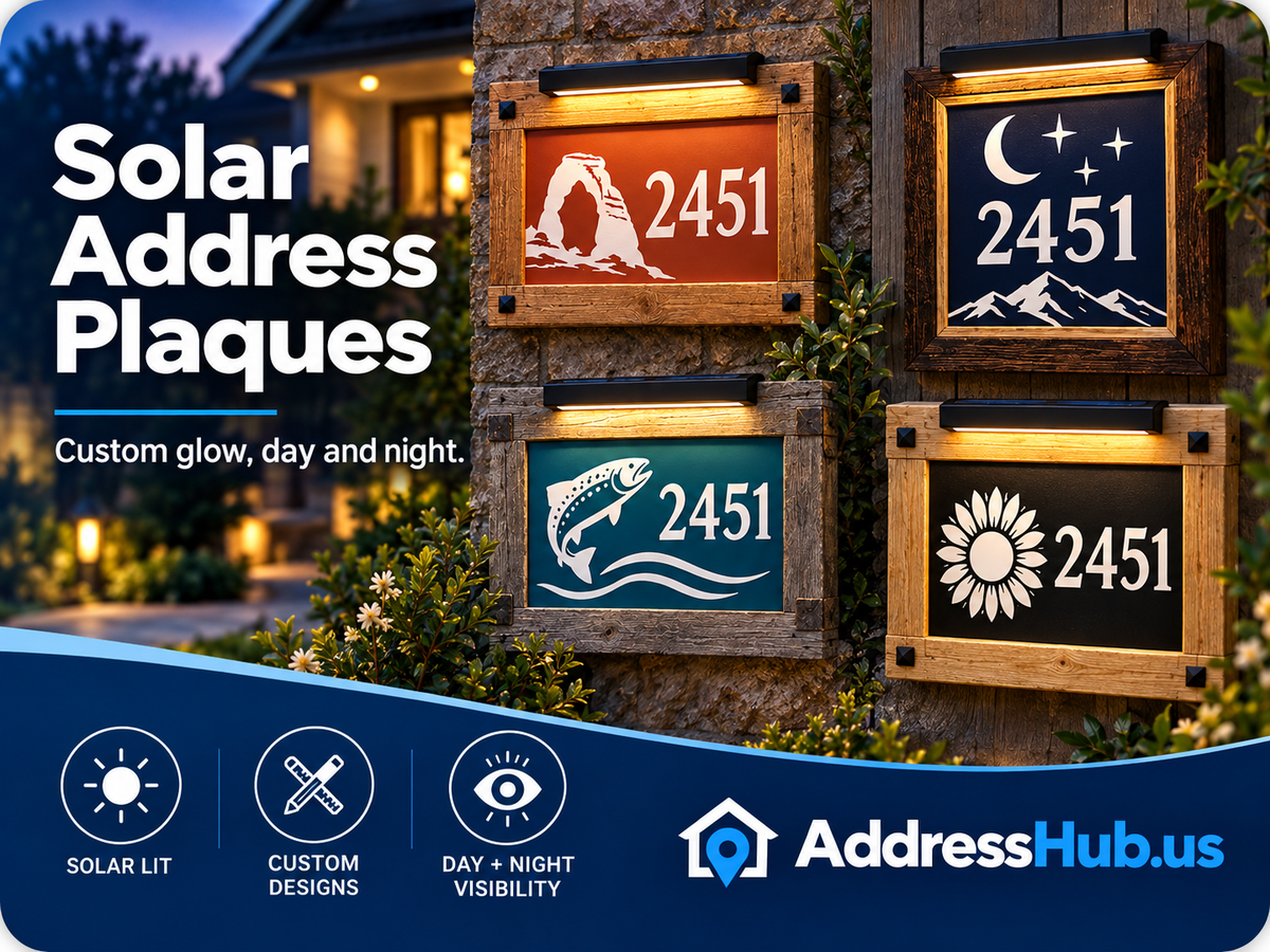 Custom Solar Address Plaque