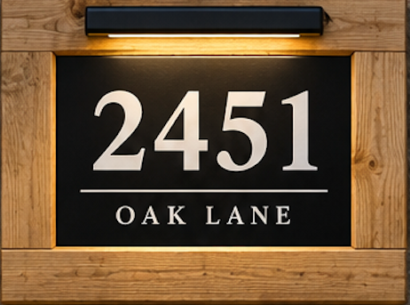Solar Address Plaque